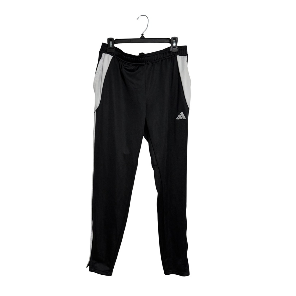 Adidas Track Pants AeroReady‎ Athletic Black White Stripe Large Gorpcore Mens